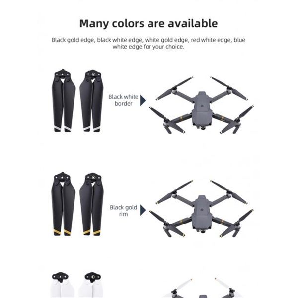 Пропелери лопаті гвинти SK для DJI Mavic Pro Platinum Quick Props (4шт) Black/White (32861866063BW) 461504 фото