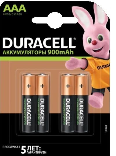 Акумулятор Duracell Recharge DX2400 LSD Ni-MH AAA/HR03 900 mAh BL 4шт 300455 фото