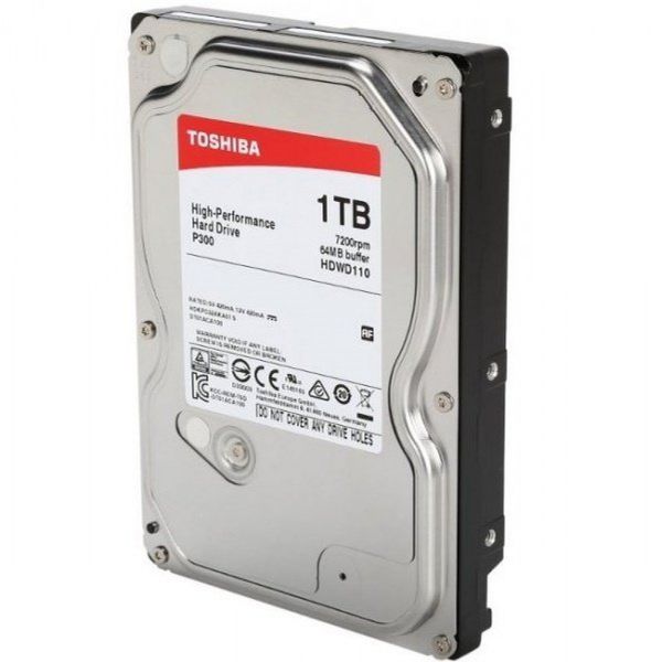 Накопичувач HDD SATA 1.0TB Toshiba P300 7200rpm 64MB (HDWD110UZSVA) 143132 фото