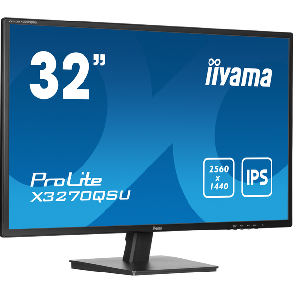 IIYAMA 31,5" 16:9 IPS РК монітор, 2560х1440, 3 мс (GtG), 100 Гц, Adaptive Sync, 2xHDMI 2.0/1xDP 1.4/3xUSB 3 (X3270QSU-B1)