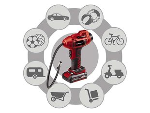 Einhell Компресор ручний акум CE-CC 18 Li - Solo, 18В, PXC, 12-10 та 8 л/хв, 11 бар