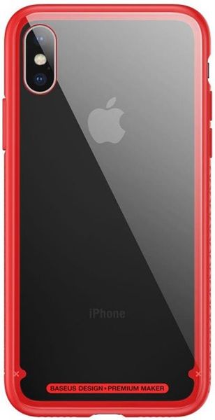 Чохол-накладка Baseus See-through Glass для Apple iPhone X Red (WIAPIPHX-YS09) WIAPIPHX-YS09 фото