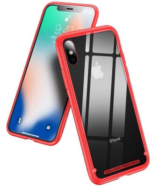 Чохол-накладка Baseus See-through Glass для Apple iPhone X Red (WIAPIPHX-YS09) WIAPIPHX-YS09 фото