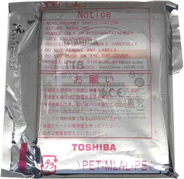 Накопичувач HDD 2.5" SATA 1.0TB Toshiba L200 5400rpm 128MB (HDWL110)_Refurbished HDWL110_Refurbished фото