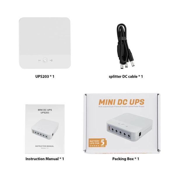 ДБЖ для роутера WGP UPS 203 на 13200 mAh 5V-19V
