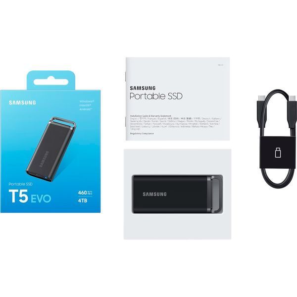 SAMSUNG Накопичувач Samsung SSD зовн. T5 EVO 4TB MU-PH4T0S/EU Silver (MU-PH4T0S/EU)