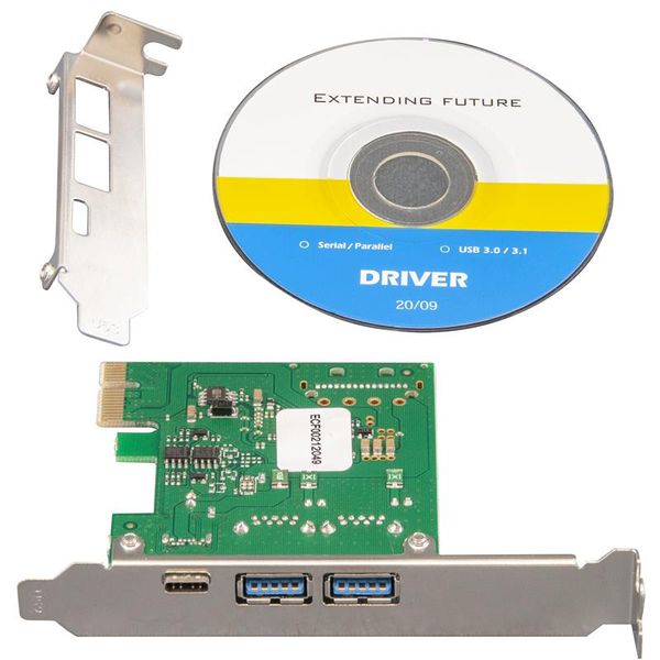 Контролер Frime NEC720202 (ECF-PCIEtoUSB007.LP) PCI-E-2xUSB3.0+USB3.0 Type-C ECF-PCIEtoUSB007.LP фото