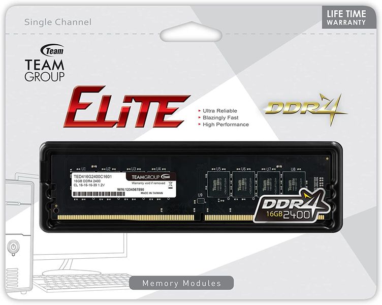 Модуль пам`ятi DDR4 16GB/2400 Team Elite (TED416G2400C1601) TED416G2400C1601 фото