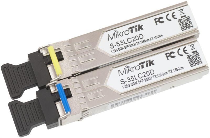 Модуль SFP MikroTik S-3553LC20D пара (1.25G Single Mode, LC, до 20км, підтримує DDM) S-3553LC20D фото