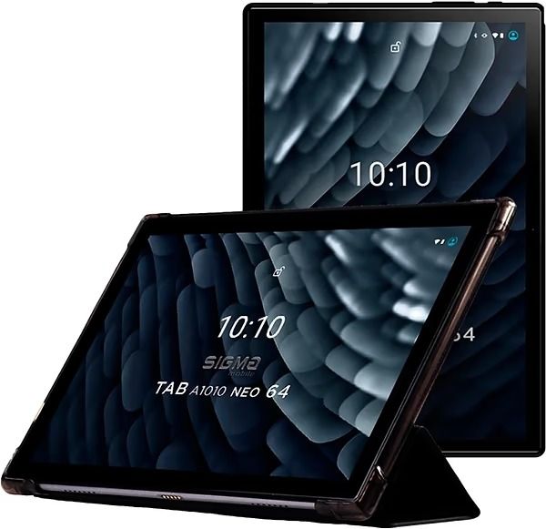 Планшет Sigma mobile Tab A1010 Neo 4/64GB 4G Dual Sim Black+чохол-книжка TAB A1010 Neo 4/64GB Black фото