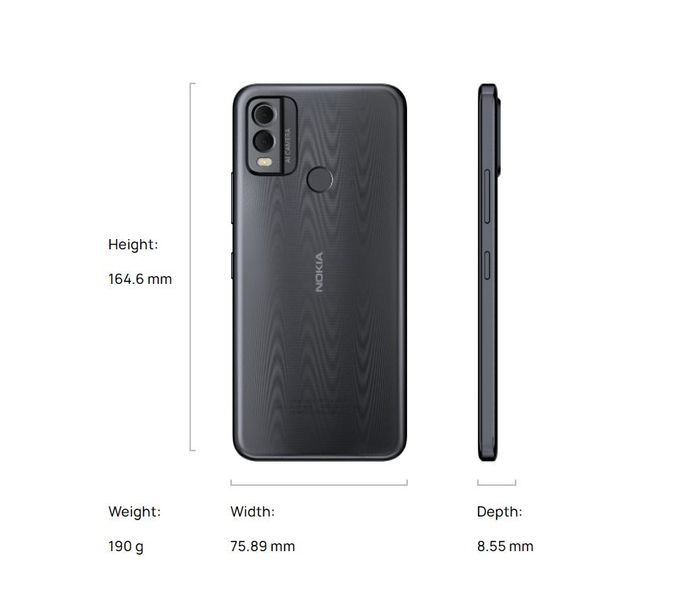 Смартфон Nokia C22 3/64GB Dual Sim Charcoal 463733 фото