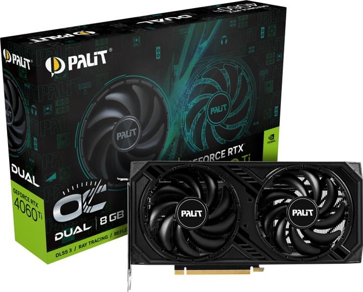 Відеокарта GF RTX 4060 Ti 8GB GDDR6 Dual OC Palit (NE6406TT19P1-1060D) 460153 фото