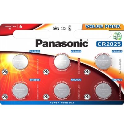 Батарейка Panasonic CR 2025 BL 6шт 117973 фото