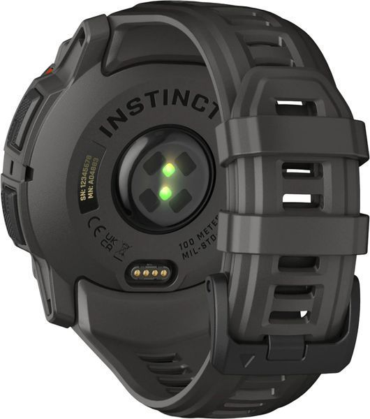Смарт-годинник Garmin Instinct 3 50mm Solar Black with Charcoal Silicone Band (010-02935-40)