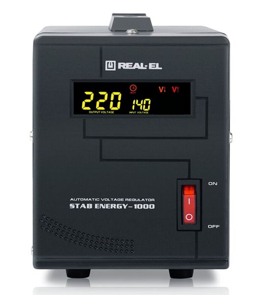 Стабілізатор REAL-EL Stab Energy-1000 Black EL122400012 фото