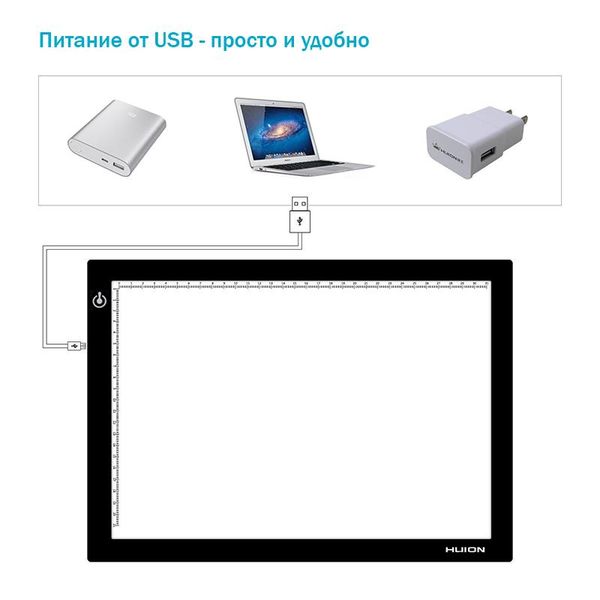 LED планшет (світлокопіювальний) Huion L4S + рукавичка L4S + перчатка фото