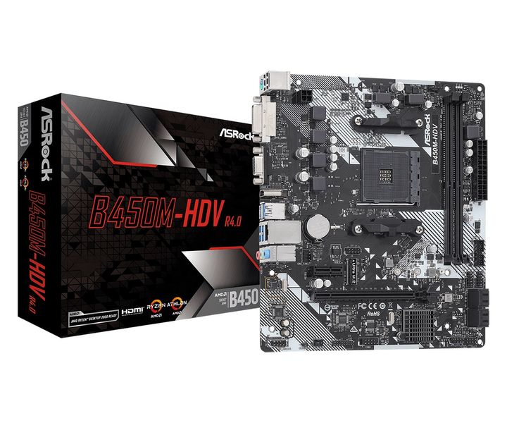 Материнська плата ASRock B450M-HDV R4.0 Socket AM4 B450M-HDV R4.0 фото