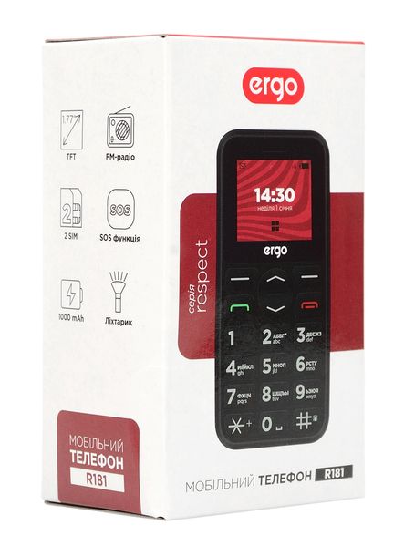 Мобiльний телефон Ergo R181 Dual Sim Black 375961 фото