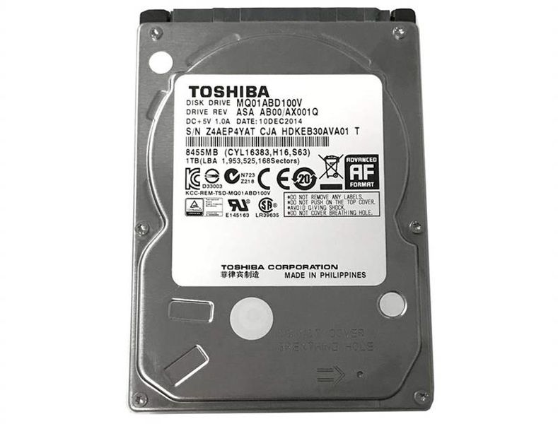 Накопичувач HDD 2.5" SATA 1.0TB Toshiba 5400rpm 8MB (MQ01ABD100V) Refurbished MQ01ABD100V_ фото