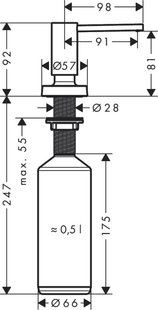 Hansgrohe Дозатор для миючих засобів A51, 500мл, хром