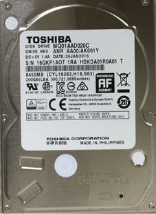 Накопичувач HDD 2.5" SATA 200GB Toshiba 4200rpm 8MB (MQ01AAD020C) MQ01AAD020C фото