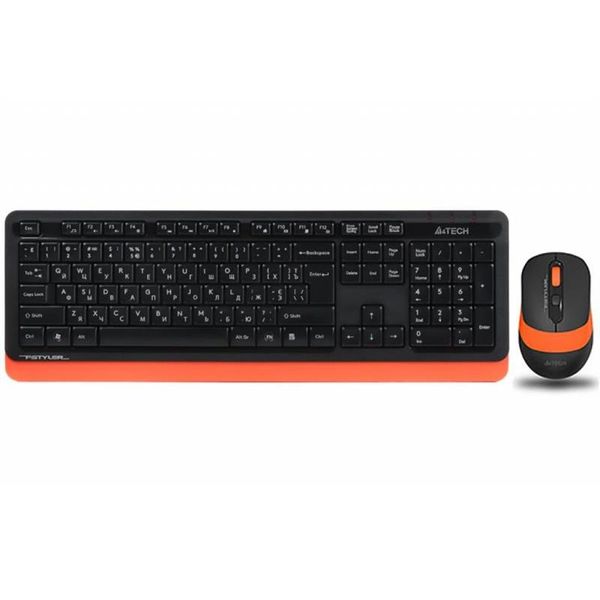 Комплект (клавіатура, мишка) бездротовий A4Tech Fstyler FG1010 Orange USB 288644 фото