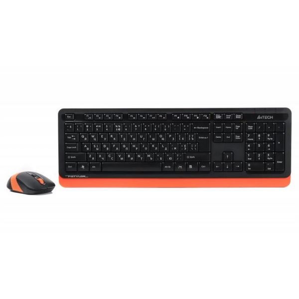 Комплект (клавіатура, мишка) бездротовий A4Tech Fstyler FG1010 Orange USB 288644 фото