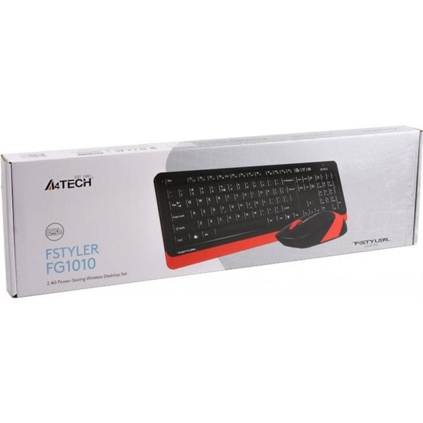 Комплект (клавіатура, мишка) бездротовий A4Tech Fstyler FG1010 Orange USB 288644 фото